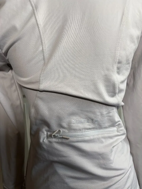 Athleta white long sleeve half-zip athletic top (size S) - Image 3
