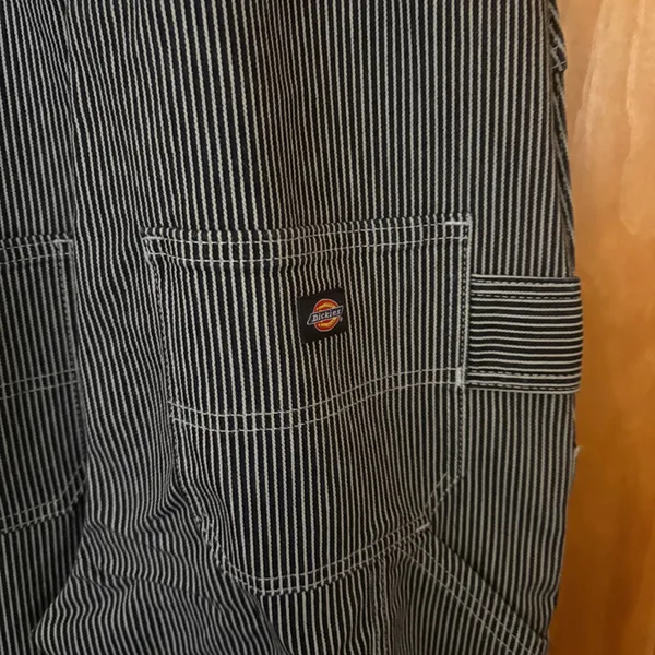 Carhartt Women's Relaxed Fit Denim Railroad Striped Bib Overall XS - Image 7