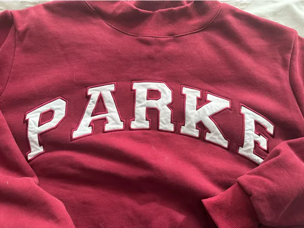 PARKE Red Mockneck Valentine’s Day Sweatshirt - Image 2