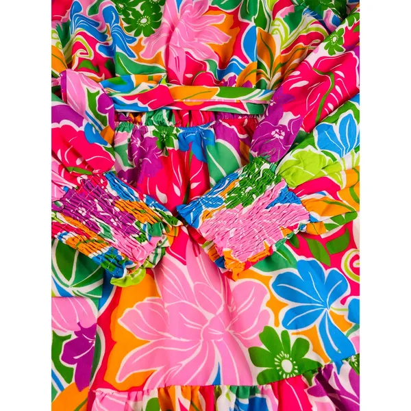 Baltic Born Women’s Large Zaniah Short Dress Floral Botanical Print Colorful New - Image 10