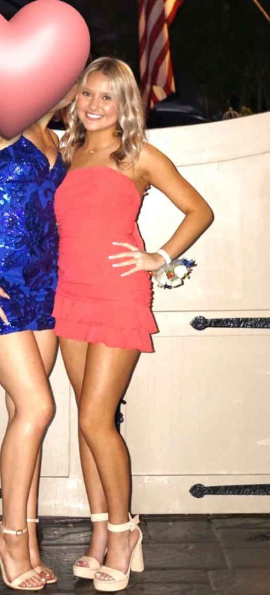 Lucy in the Sky Mini Dress Salmon - Image 2