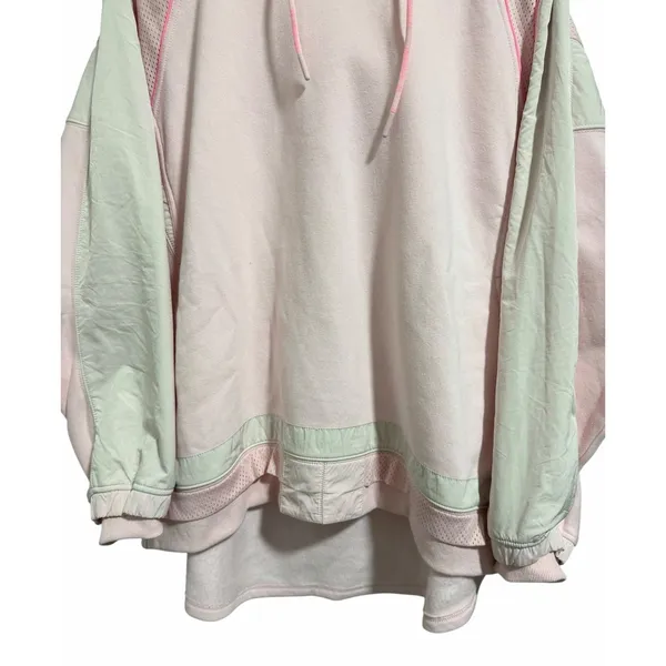 Free People‎ Movement Racing Striped Hoodie Heirloom Pink Women's Size Medium - Image 5