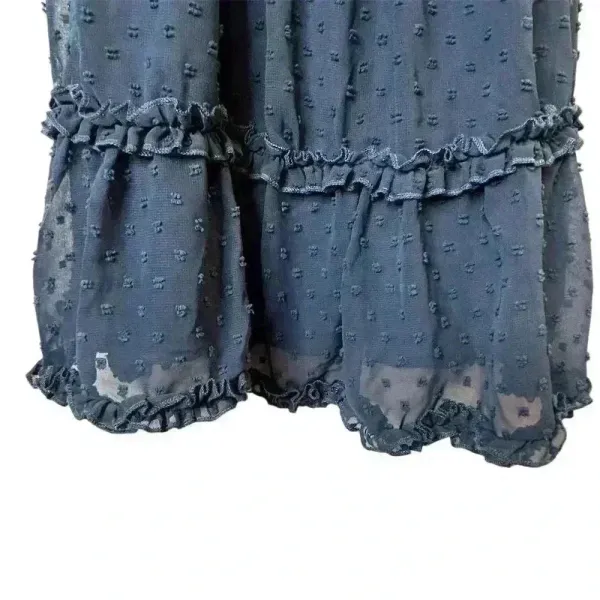 Altar'd‎ State Women's M Blue Swiss Dot Tiered Mini Dress Sleeveless babydoll - Image 6