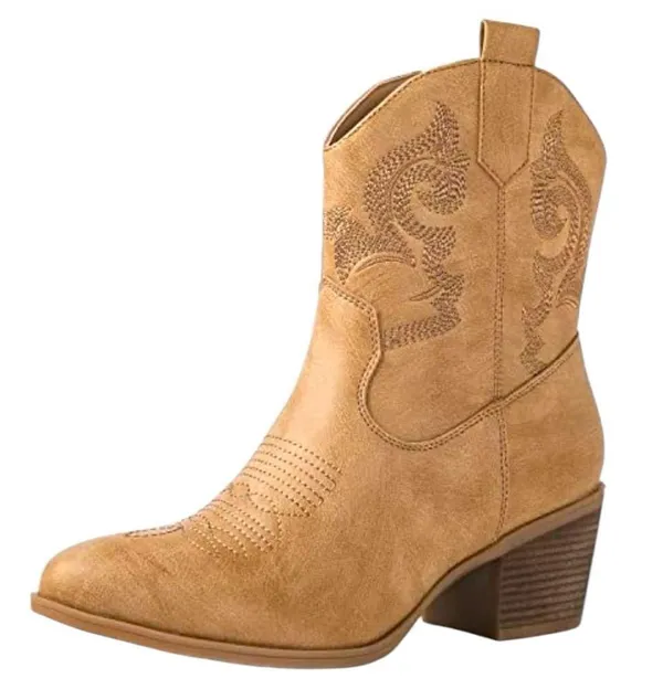 Global Win Women's Tan Western Boots Size 9.5 - Image 2