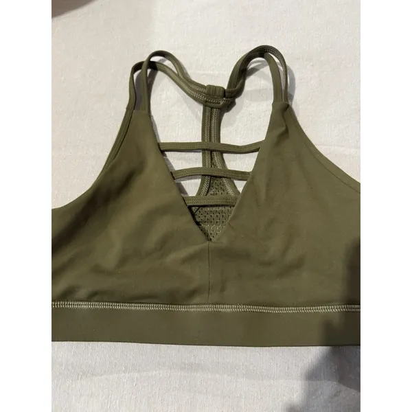 Zyia‎ Active Olive Green Strappy Sports Bra Size M Removable Pads Not Included - Image 3