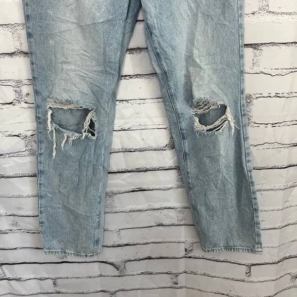 Vintage Y2K PacSun Dad Jeans High Rise Button Fly Light Wash Distressed Size 28 - Image 4