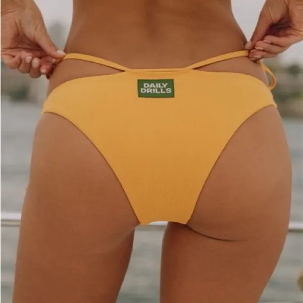 NWT Daily Drills Spritz Orange Ribbed Bikini Set Size S - Image 3