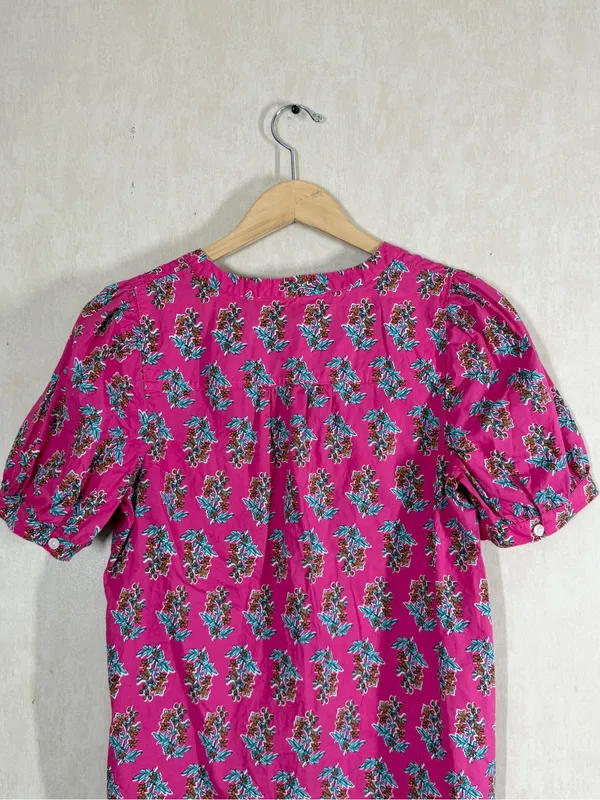 J. Crew Factory Women’s Printed Shortsleeve Poplin Top in Pink Floral S - Image 6