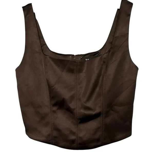 Aritzia Ten by Babaton S Dark Chocolate Brown Elevate Square Neck Bustier Top - Image 3