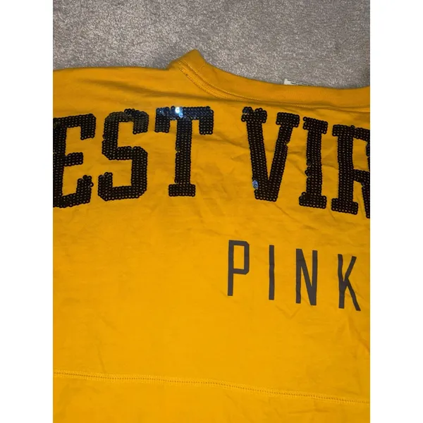 Victoria Secret Love Pink 5th & Ocean West Virginia Spirit Jersey Sequin EUC - Image 9