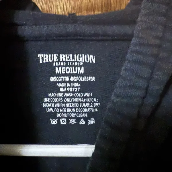 True Religion Black Hoodie - Image 4