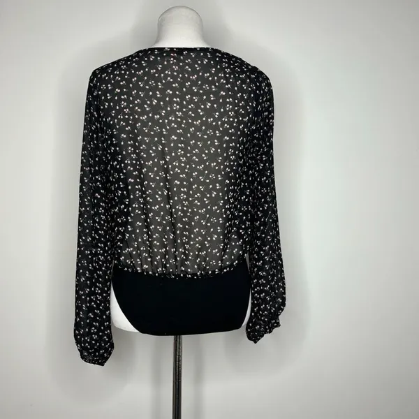 Forever 21- Black Floral Body Suit - Image 3