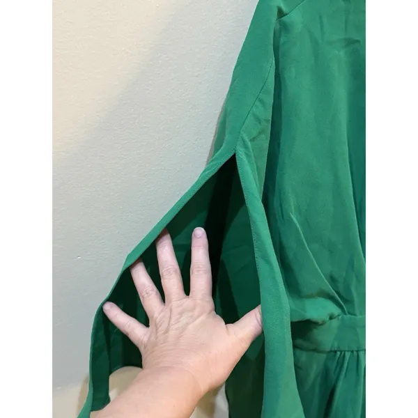 Alexia‎ Admor Isla Draped Dolman Sleeve Fit & Flare Dress Green Back Zipper - Image 11