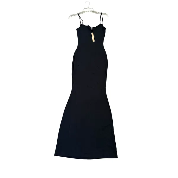 SKIMS Soft Lounge Long Ribbed Slip Dress Onyx size Medium - Image 3