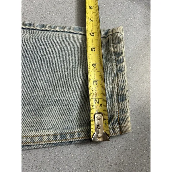 Vintage 90 Levis 550 Relaxed Fit Tapered Leg Jeans Light Wash Made in USA Size 9 - Image 13
