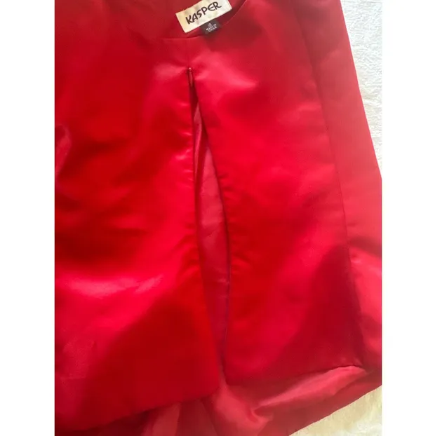 Kasper Red Sleeveless Blouse Women’s Size 18 Plus Tank Top Lined Side Zip - Image 7