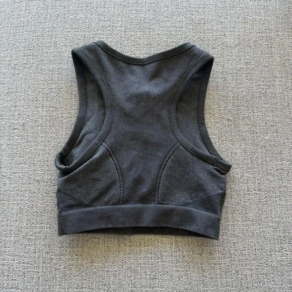 OFFLINE‎ by Aerie Goals Ribbed 1/4 Zip Sports Bra Charcoal Gray Small S/P/CH - Image 2