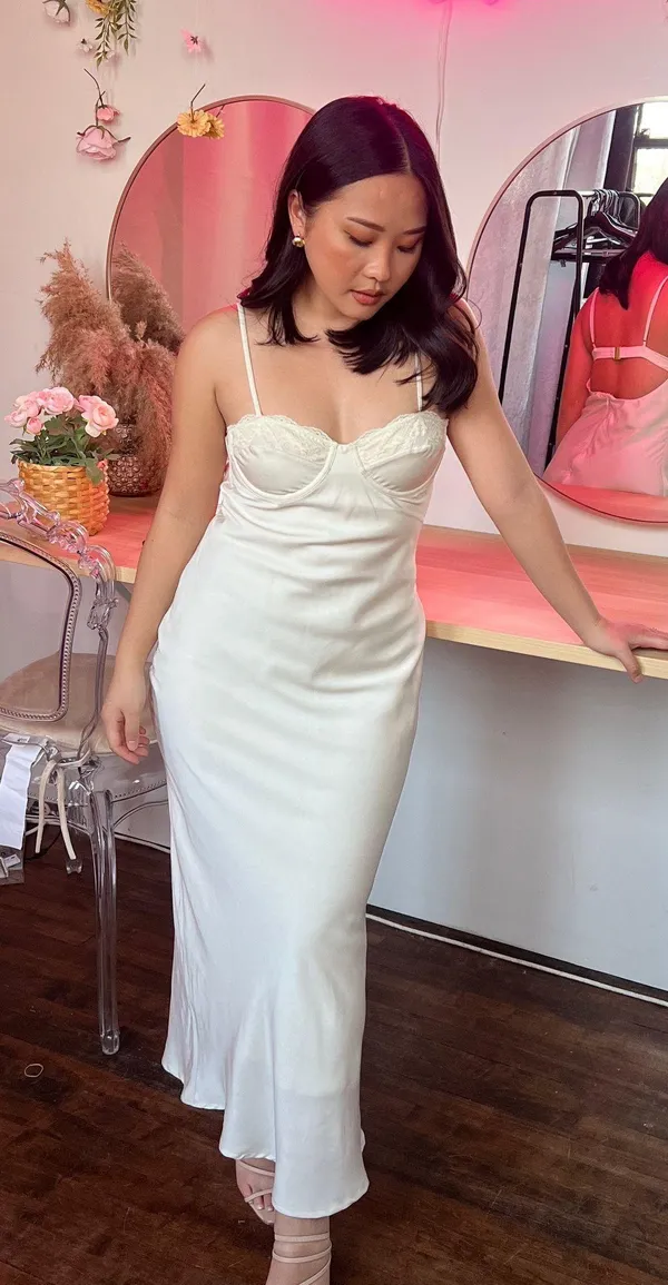 Beginning Boutique Mariana Cream Midi Dress - Image 3