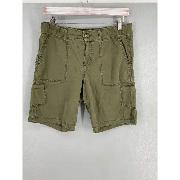 Sonoma Cargo Shorts Olive Green Utility Stretch Cotton Womens Size 10 - Image 2