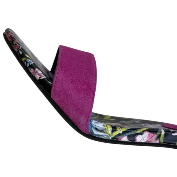 EUC Jeffrey Campbell Leather Purdy Heeled Sandals Magenta Floral Size 8 - Image 5