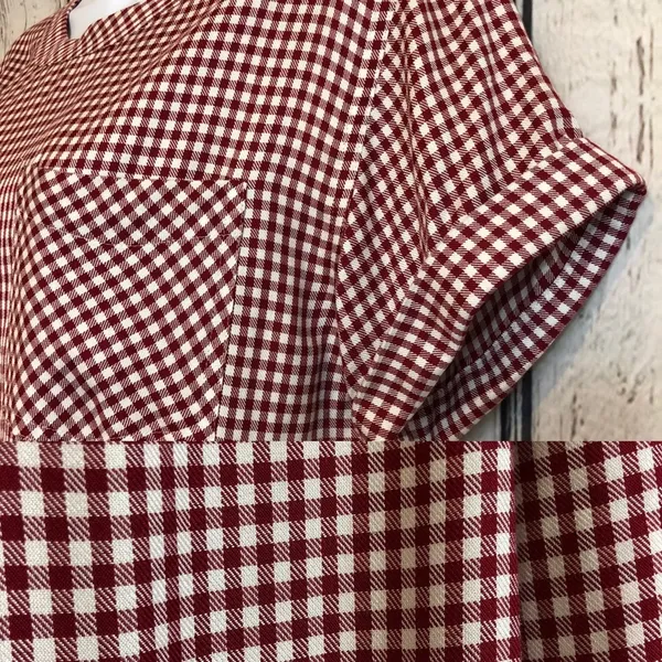 Madewell Gingham shift red white checkered picnic retro dress pockets size xs - Image 8