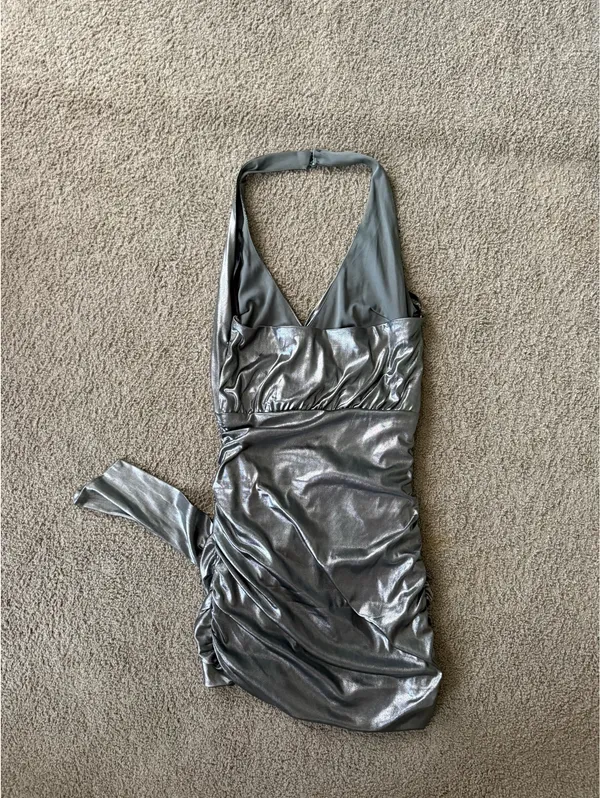 superdown Mini Dress Silver Glitter - Image 2