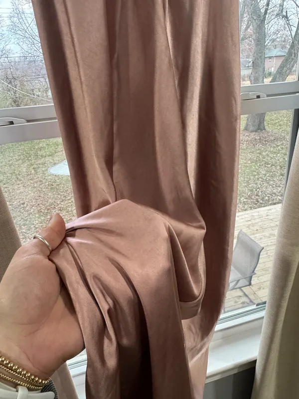 Billy J dusty rose satin twist midi dress, size 8 (AU) - Image 3
