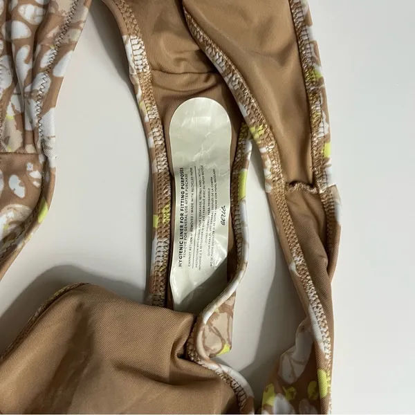 Aerie • NWT Tan Yellow White Pattern Cheekiest High Rise Floral Bikini Bottom - Image 10
