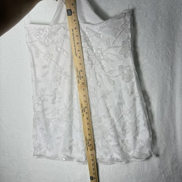 Peppermayo Rumi Beaded Mini Dress White Women's US Size 12 - Image 11