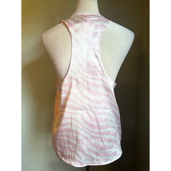 Victoria's‎ Secret pink white zebra Y2K print cami top sleep shirt medium boho - Image 2