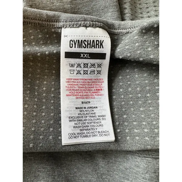 Gymshark‎ Vital Seamless 2.0 T-Shirt Tee Womens 2XL Smokey Grey Marl Crew - Image 4