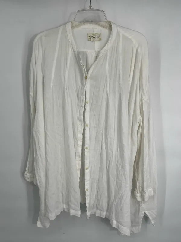 Denim & Supply Ralph Lauren White Viscose Button Down Overshirt Shirt Size L - Image 2