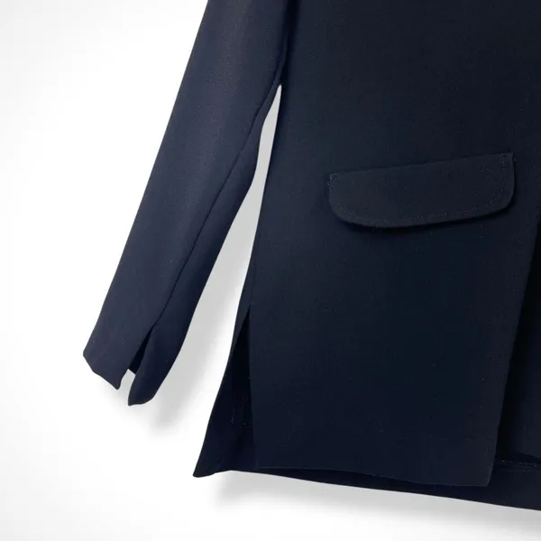 ZARA Structured Crepe V-Neck Top - Black | Minimalist Chic - Image 9