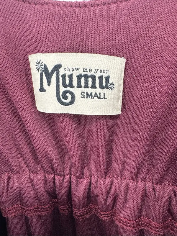 Show Me Your MuMu Caitlin Ruffle Maxi Dress S Merlot Chiffon flowy wedding event - Image 11