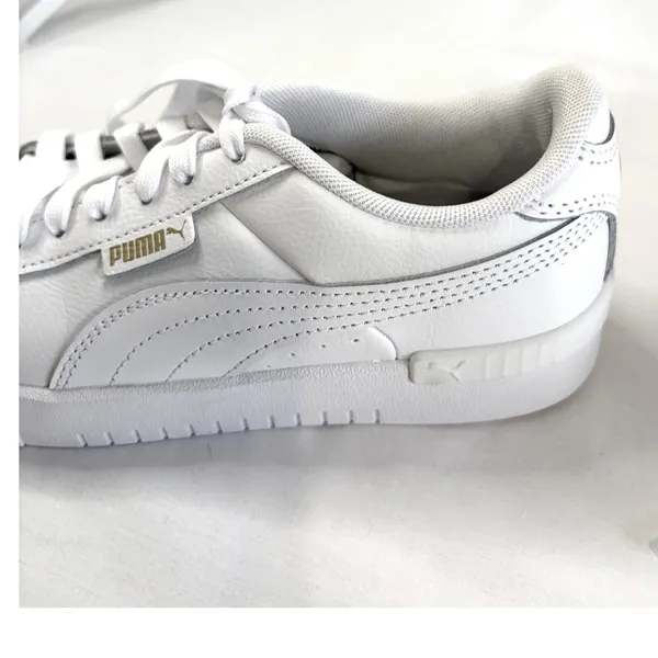 PUMA White Platform Sneakers Womens 6 /‎ Youth 4.5 Clean Girl Minimalist Shoes - Image 2