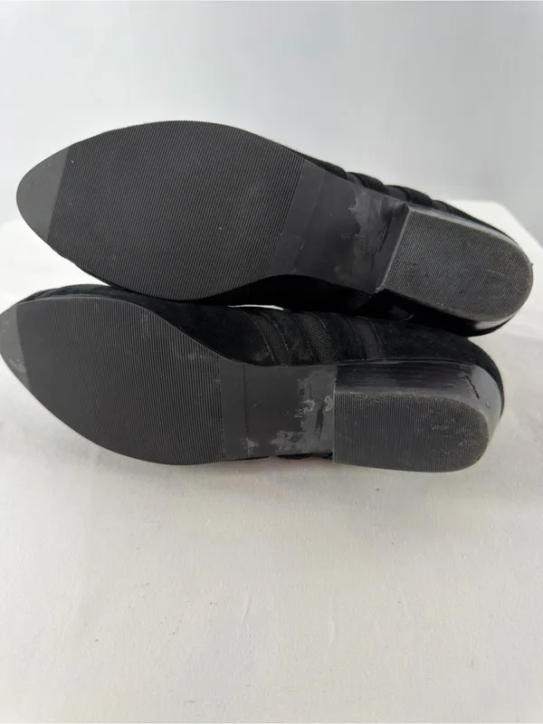 Neiman Marcus Point Toe Suede‎ Design Ankle Booties in Black Size 9 - Image 7
