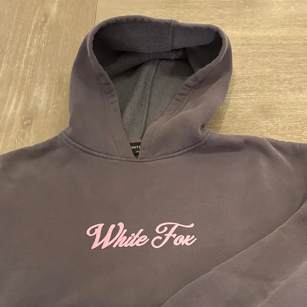 White Fox Boutique Dusty Purple Hoodie with Pink Logo - Image 2