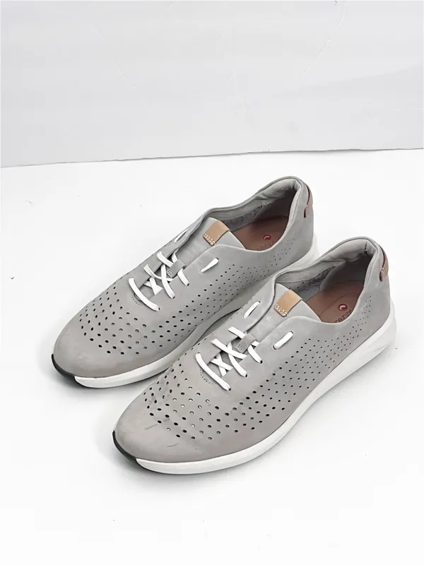 CLARKS Unstructured Gray Perforated Lace Up Shoes Women’s Size 11 Casual Neutral - Image 8