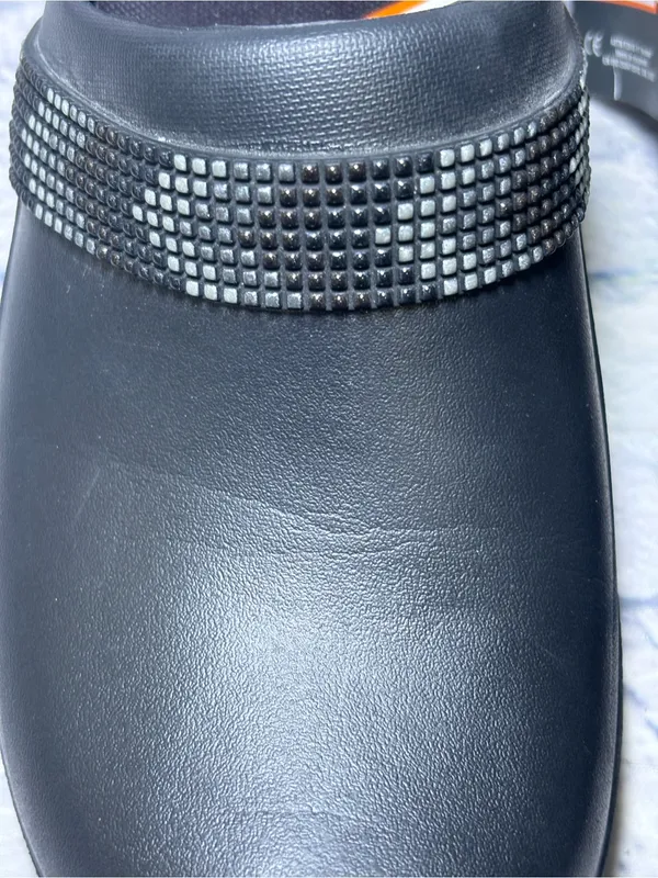 Crocs Women's Work Neria Pro II Clog Black Embellished Slip Resident Size 10 - Image 3