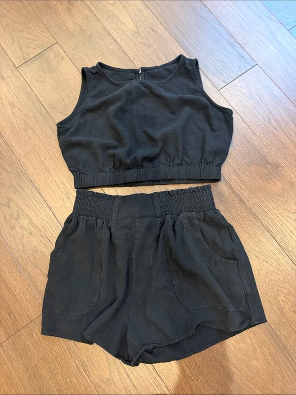 Trendy Queen Women’s Matching Lounge Short Sets Size Small in Black - C72-046 - Image 2