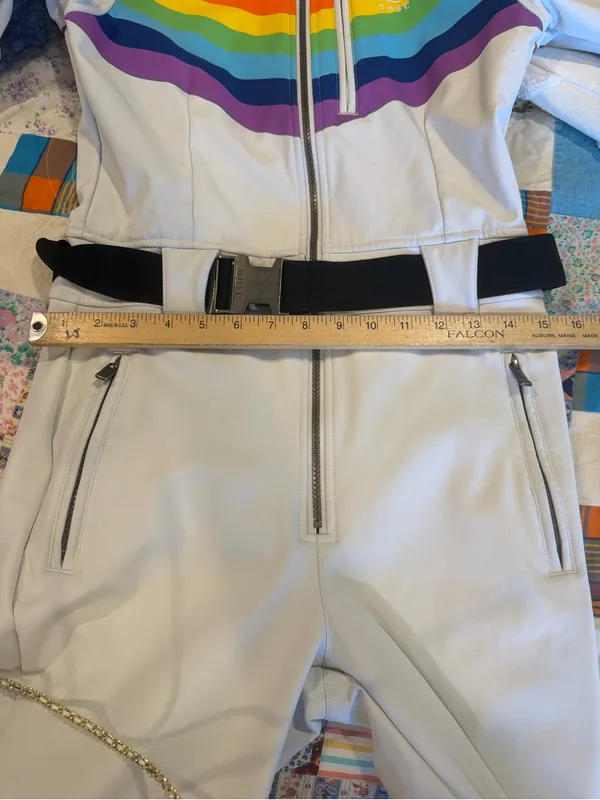 OOSC Rainbow Road Ski Suit S Rainbow One Piece Snowboard Retro Snow / ski - Image 9