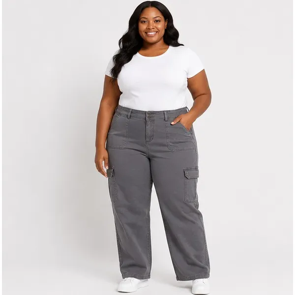 Re Generation Celebrity Pink Womens Cargo Pants Size 16 Gray Relaxed Utility Fit - Image 2
