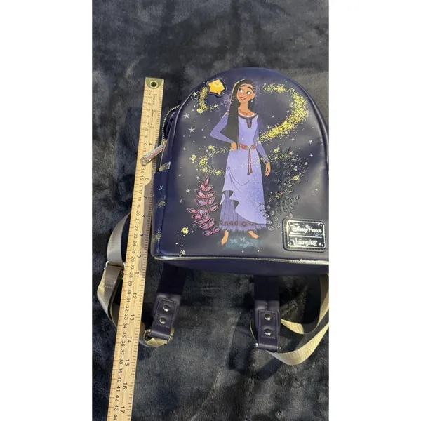 NWOT Disney Parks Wish Movie Loungefly Backpack Purple Gold Asha Star, Asha - Image 8