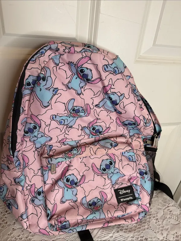 Loungefly Disney World Disney Pink Lilo & Stitch All-Over Character Backpack - Image 3