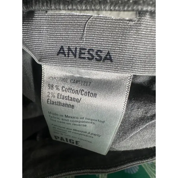 PAIGE Anessa High‎ Rise Wide Leg Cropped Jeans Vintage Bayou Green 27 Preppy - Image 5