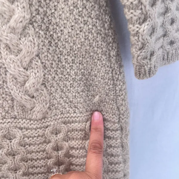 Vintage Aran Crafts Merino Cardigan Cream Large‎ - Image 11