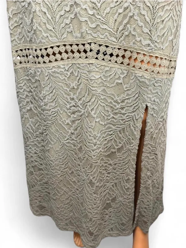 Guess Rosemary maxi dress with slit and lace details. Size L . - Image 5