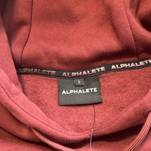 Alphalete Signature‎ Maroon Cropped Fleece Hoodie Small NWT - Image 6