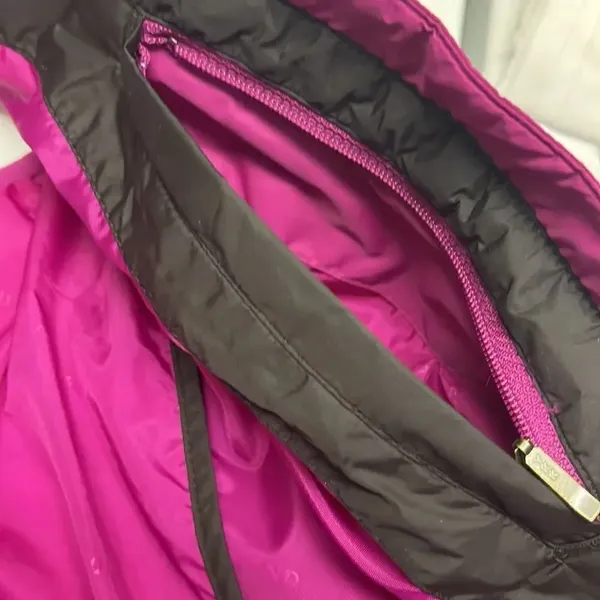 Land’s End Women’s Fuchsia Black Sleeveless Full Zip Puffer Nylon Vest-Small 6-8 - Image 14
