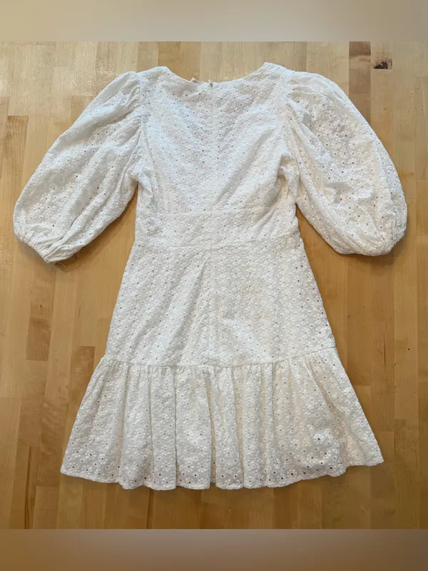 Showpo. NWT Gladys Embroidered Mini Dress with Puff Sleeves - Image 3